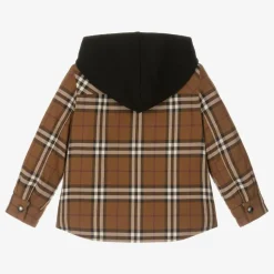 Boys Brown Checked Padded Jacket