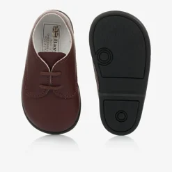 Boys Brown First Walker Shoes