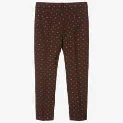 Boys Brown GG Wool Trousers