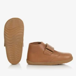 Boys Brown Leather First-Walker Boots