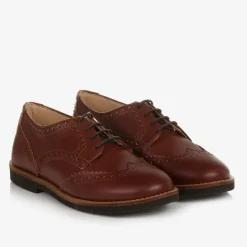 Boys Brown Leather Lace-Up Brogues
