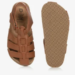 Boys Brown Leather Sandals