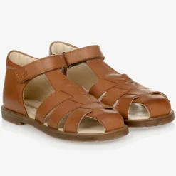 Boys Brown Leather Sandals