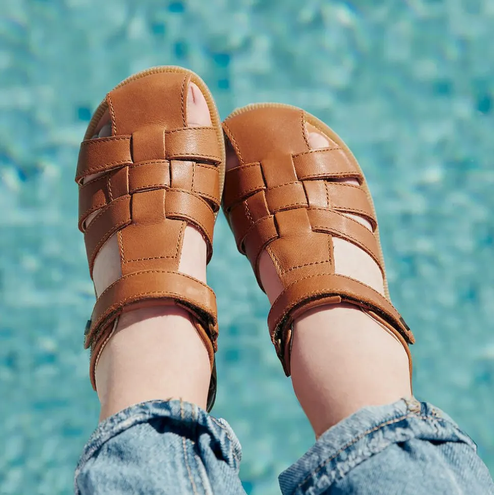 Boys Brown Leather Sandals