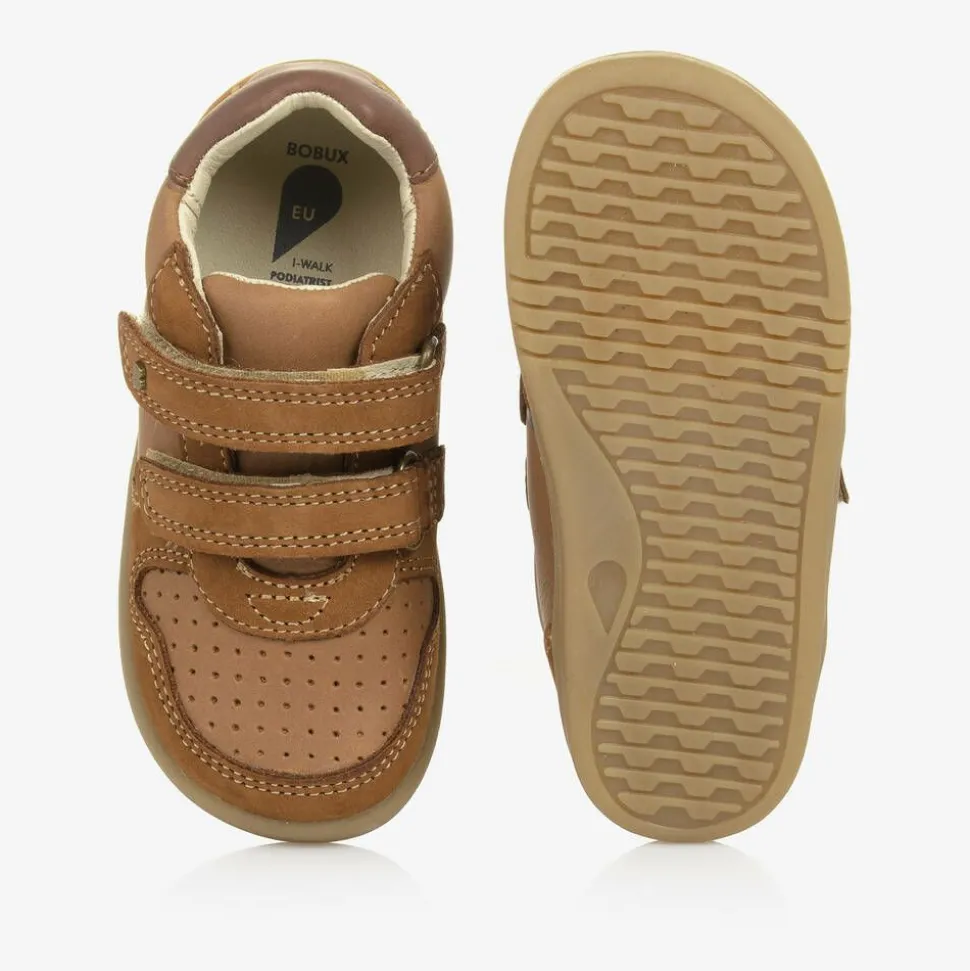 Boys Brown Suede Leather Trainers