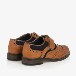 Boys Brown Velcro Brogues