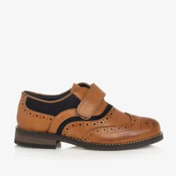 Boys Brown Velcro Brogues