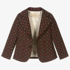 Boys Brown Wool GG Blazer