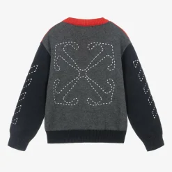 Boys Colourblock Wool & Cotton Sweater