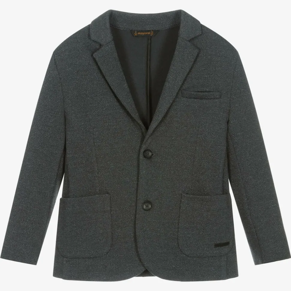 Boys Dark Grey Jersey Blazer