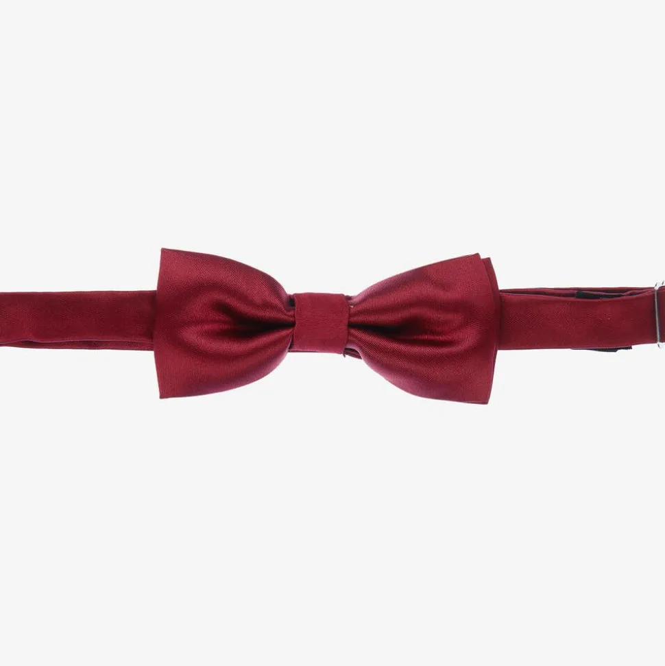 Boys Dark Red Satin Bow Tie (10cm)