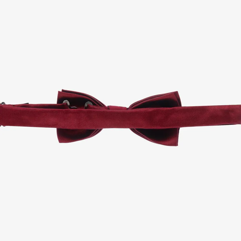 Boys Dark Red Satin Bow Tie (10cm)