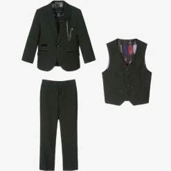 Boys Green Check Caridi Suit