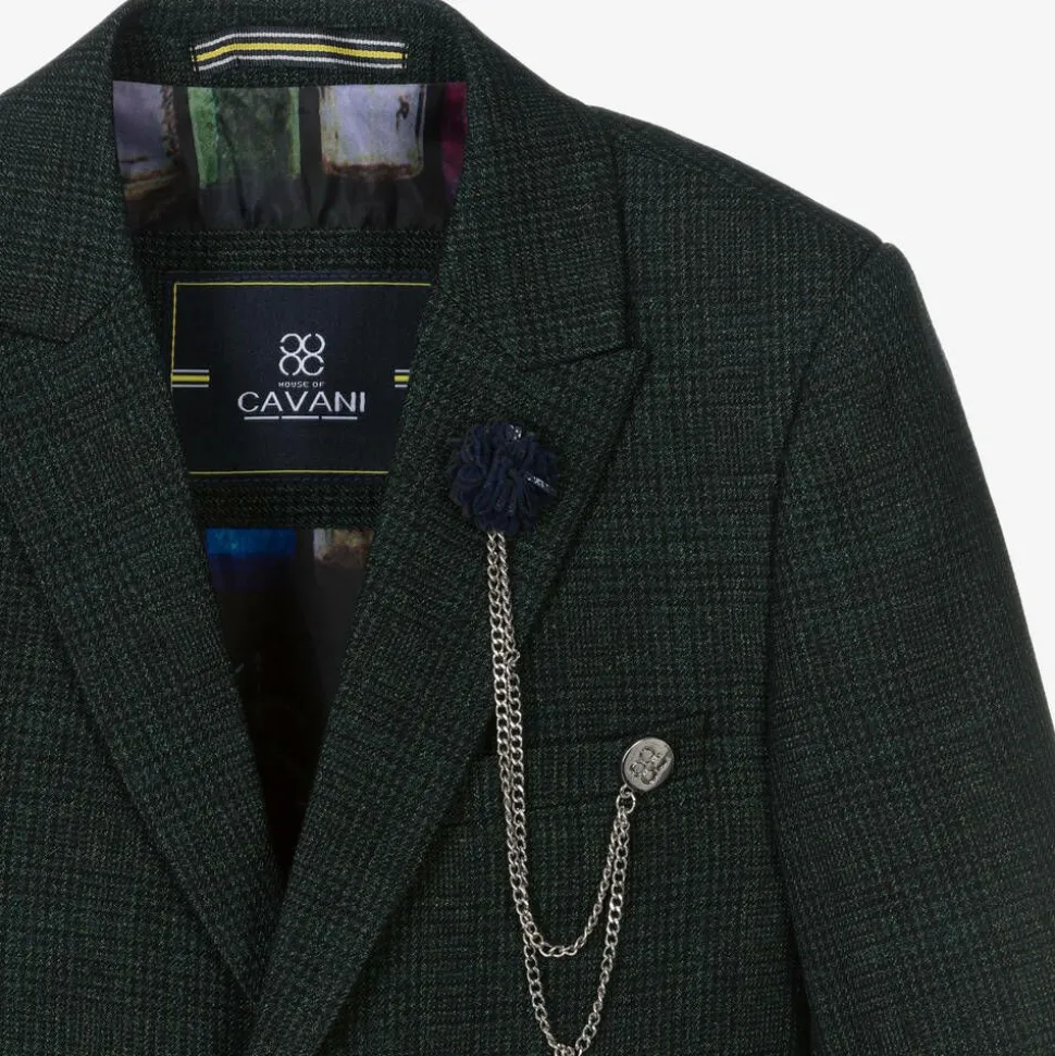 Boys Green Check Caridi Suit