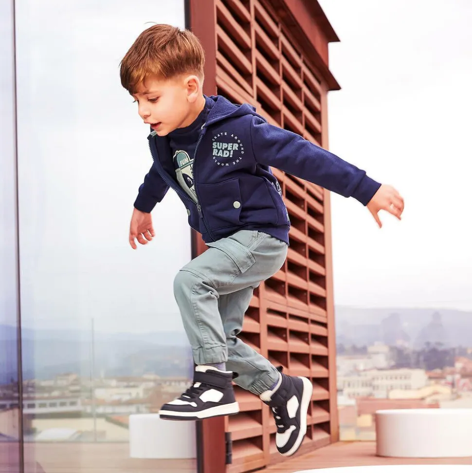 Boys Green Cotton Cargo Trousers