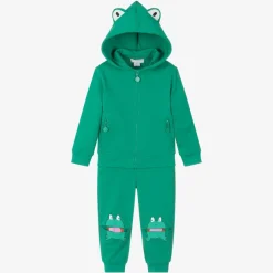 Boys Green Cotton Frog Tracksuit