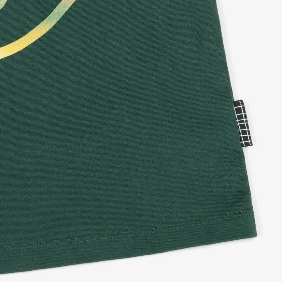 Boys Green Cotton Happy Face T-Shirt