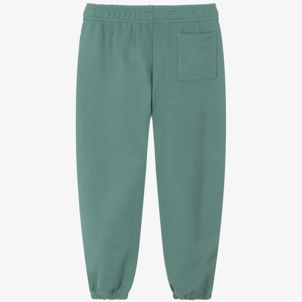 Boys Green Cotton Joggers
