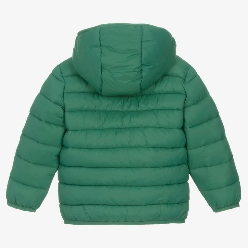 Boys Green Hooded Puffer Jacket