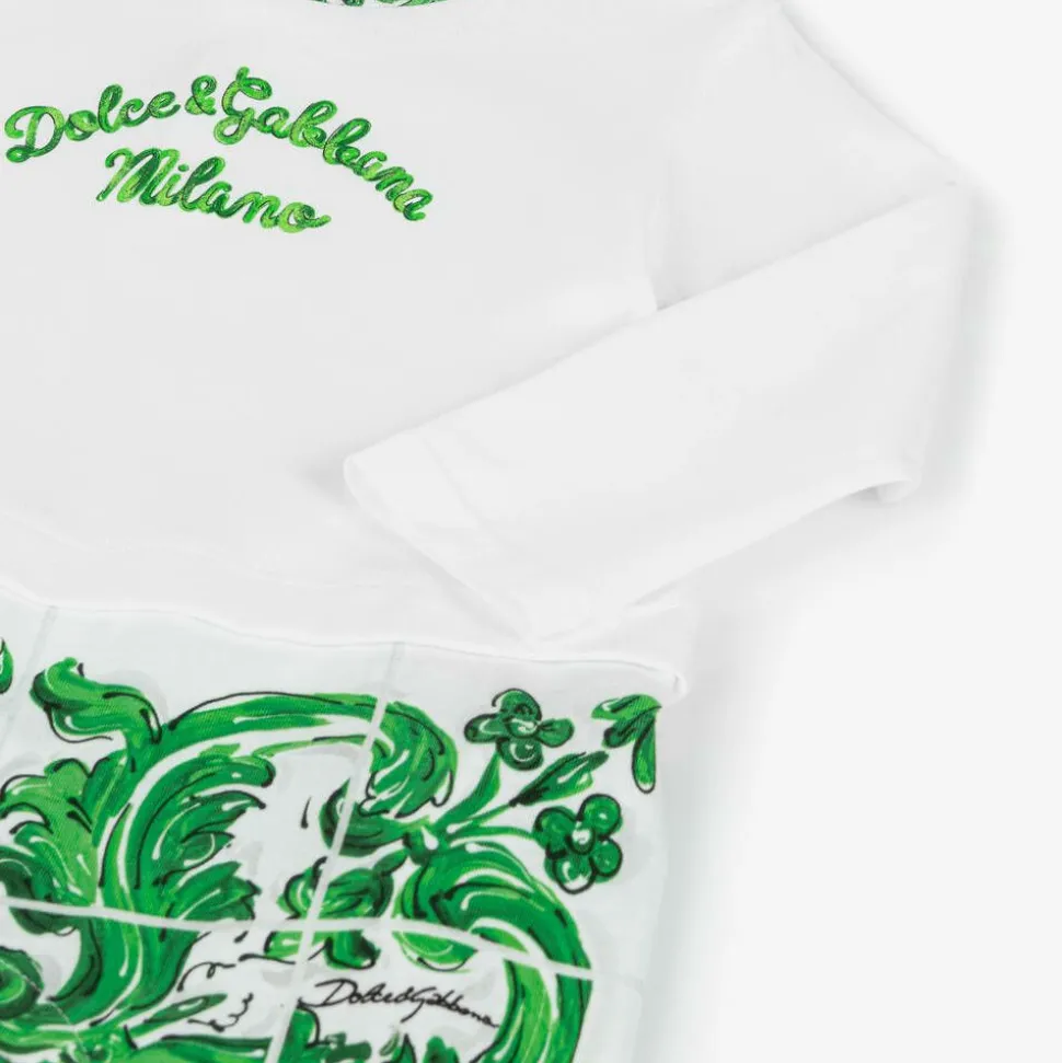 Boys Green Majolica Cotton Babysuit Set