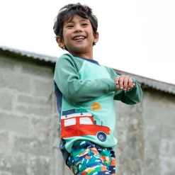 Boys Green Organic Cotton Camping Top