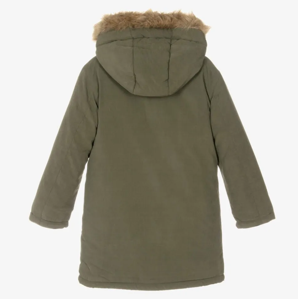 Boys Green Parka Coat
