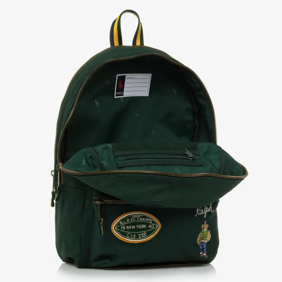 Boys Green Polo Bear Backpack (44cm)