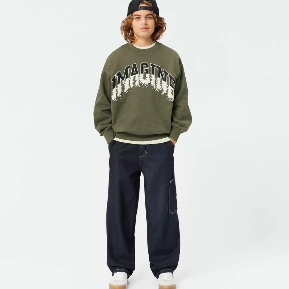 Boys Green Slogan Sweatshirt