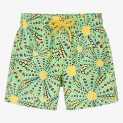 Boys Green Sun Print Swim Shorts