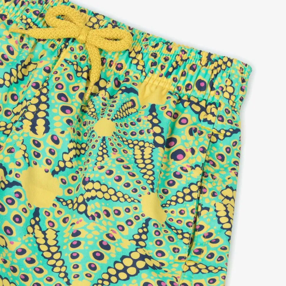 Boys Green Sun Print Swim Shorts