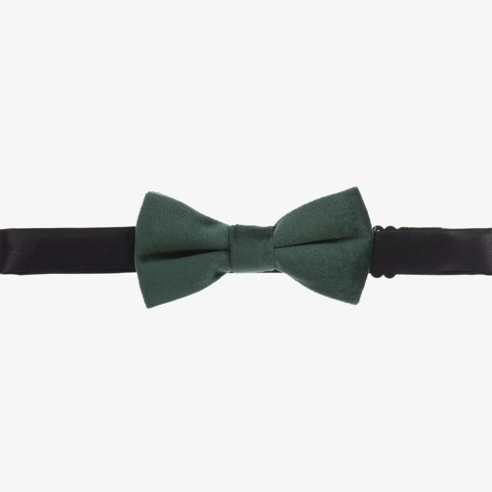 Boys Green Velvet Bow Tie (10cm)