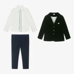 Boys Green Velvet Suit