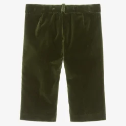 Boys Green Velvet Trousers