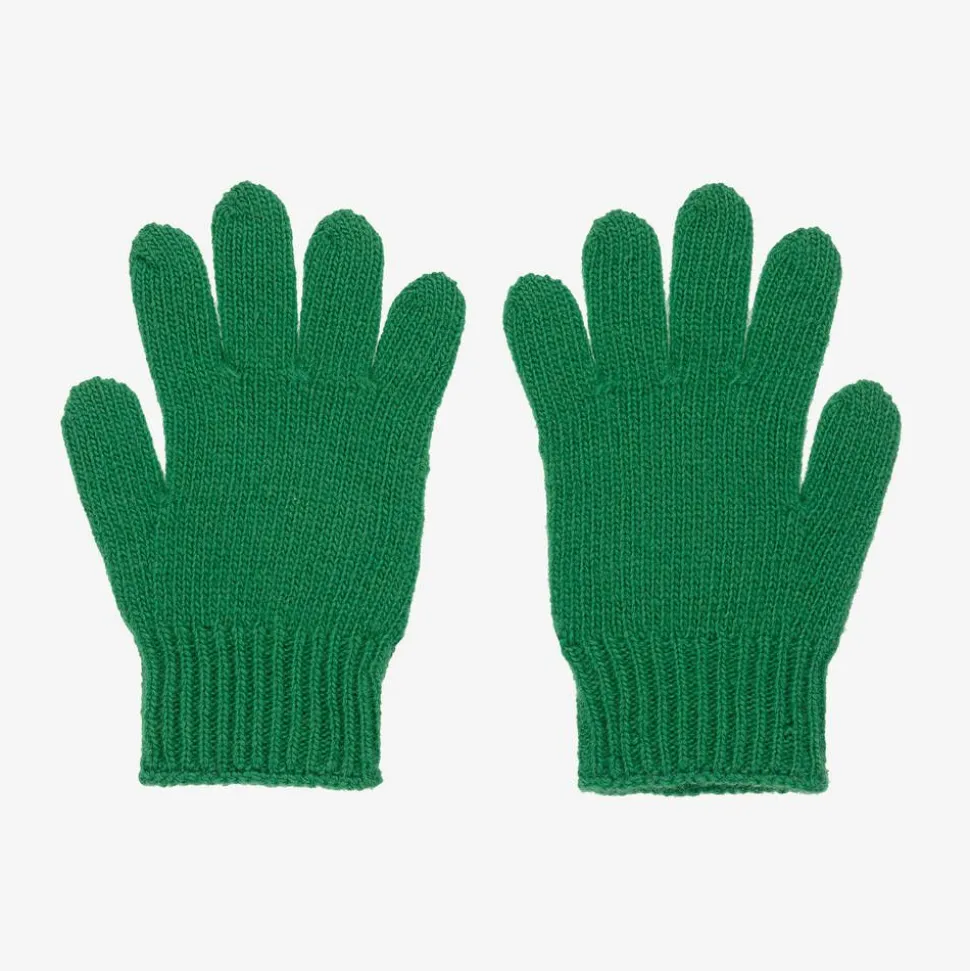 Boys Green Wool Interlocking G Gloves