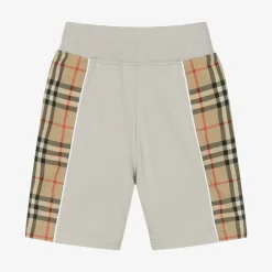 Boys Grey & Beige Vintage Check Shorts