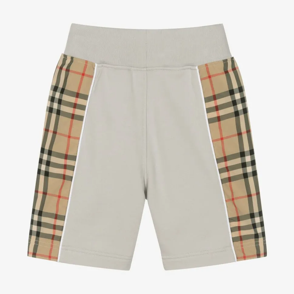 Boys Grey & Beige Vintage Check Shorts