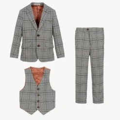Boys Grey Check Suit