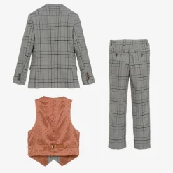 Boys Grey Check Suit