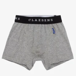 Boys Grey Cotton Boxers (2 Pack)