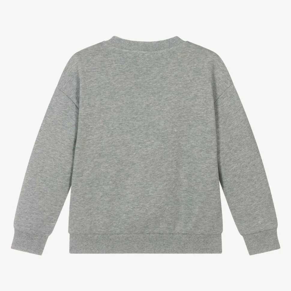 Boys Grey Cotton Elephant Sweatshirt