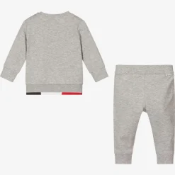 Boys Grey Cotton Logo Tracksuit