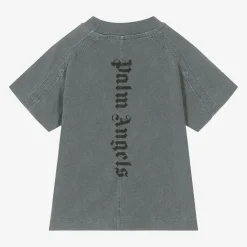 Boys Grey Cotton Shaded T-Shirt