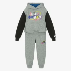 Boys Grey Cotton Tracksuit