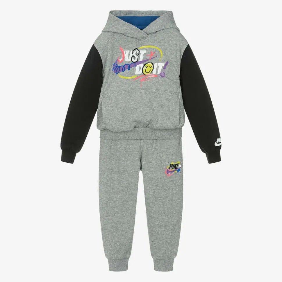 Boys Grey Cotton Tracksuit
