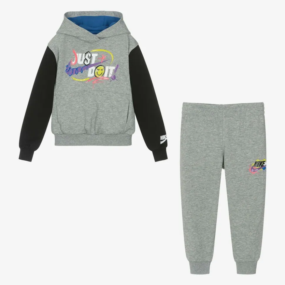 Boys Grey Cotton Tracksuit
