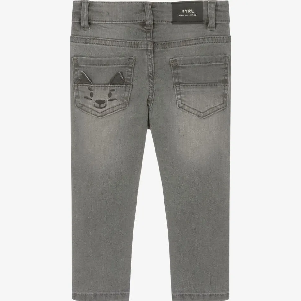 Boys Grey Denim Slim Fit Jeans