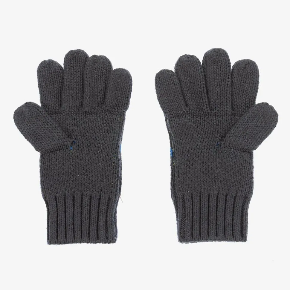 Boys Grey Knitted Gloves