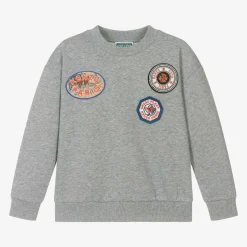 Boys Grey Marl Cotton Sweatshirt