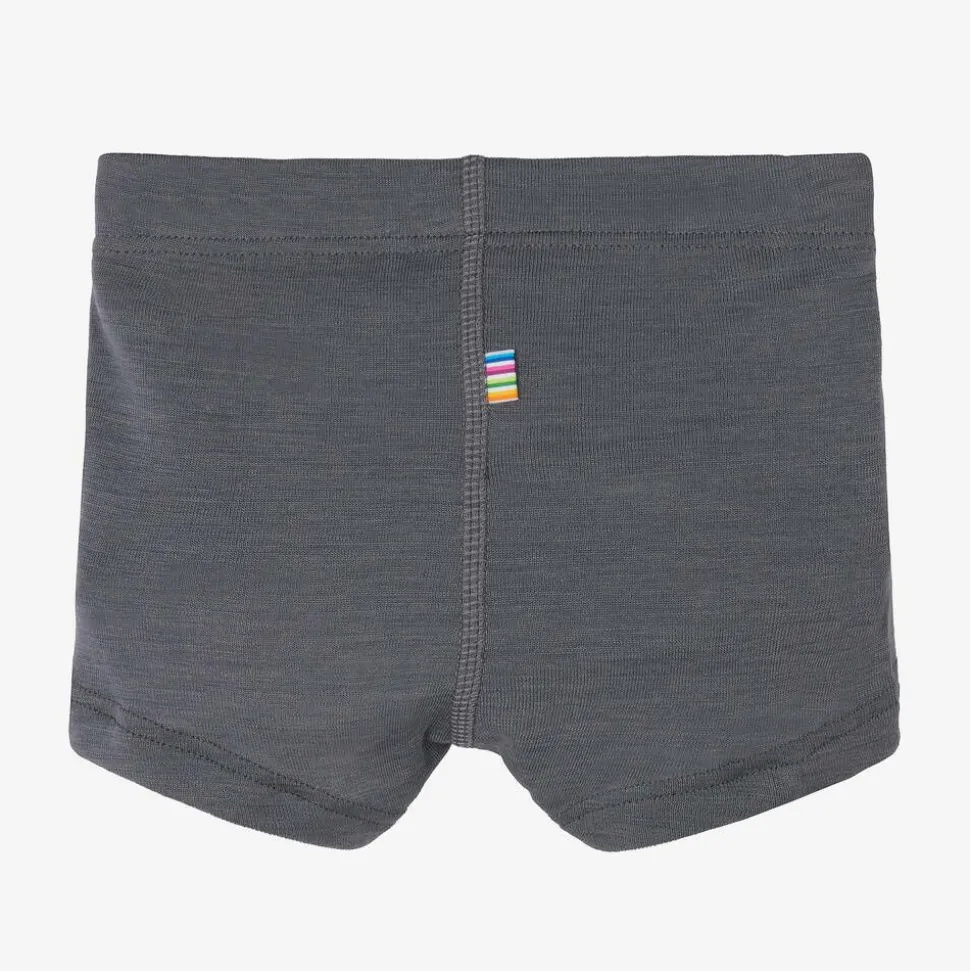 Boys Grey Merino Wool & Silk Boxers