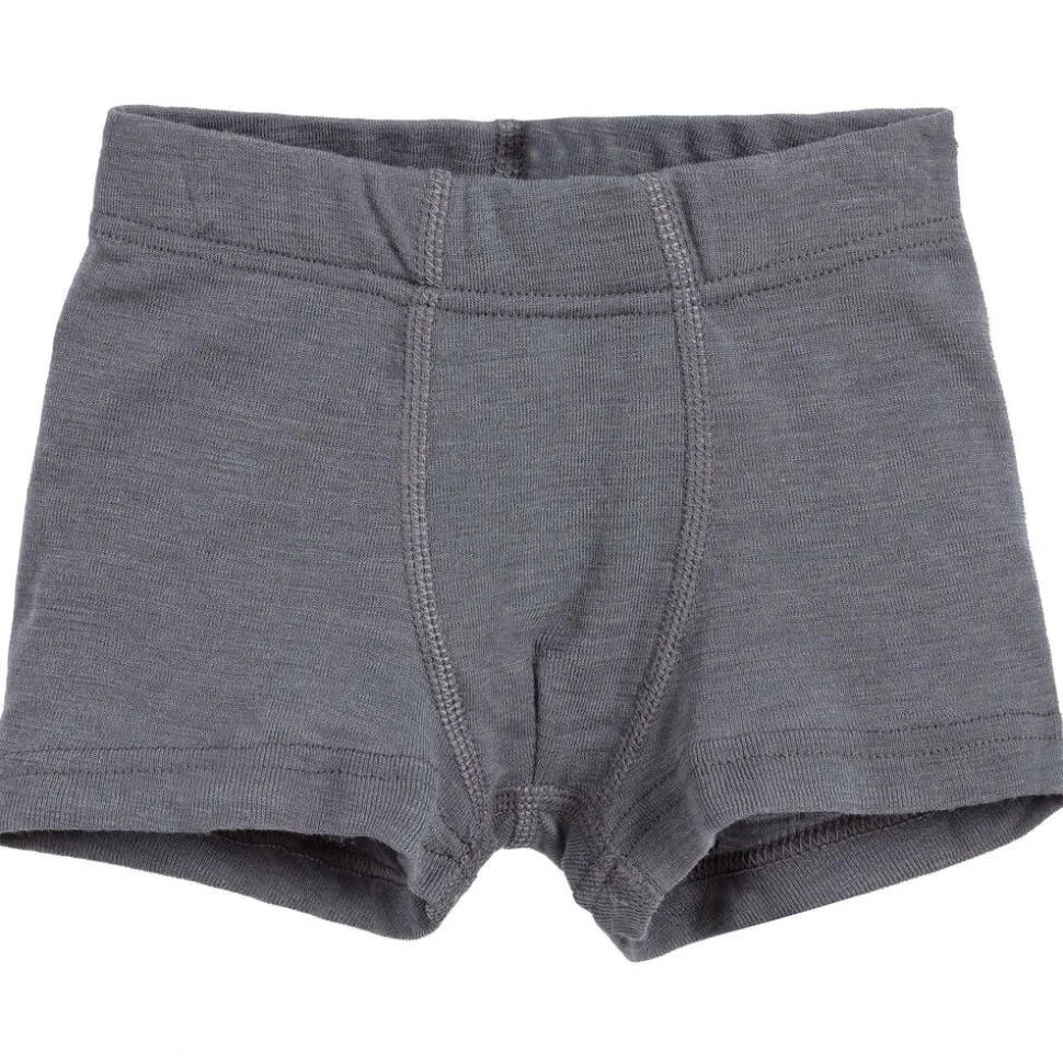 Boys Grey Merino Wool & Silk Boxers